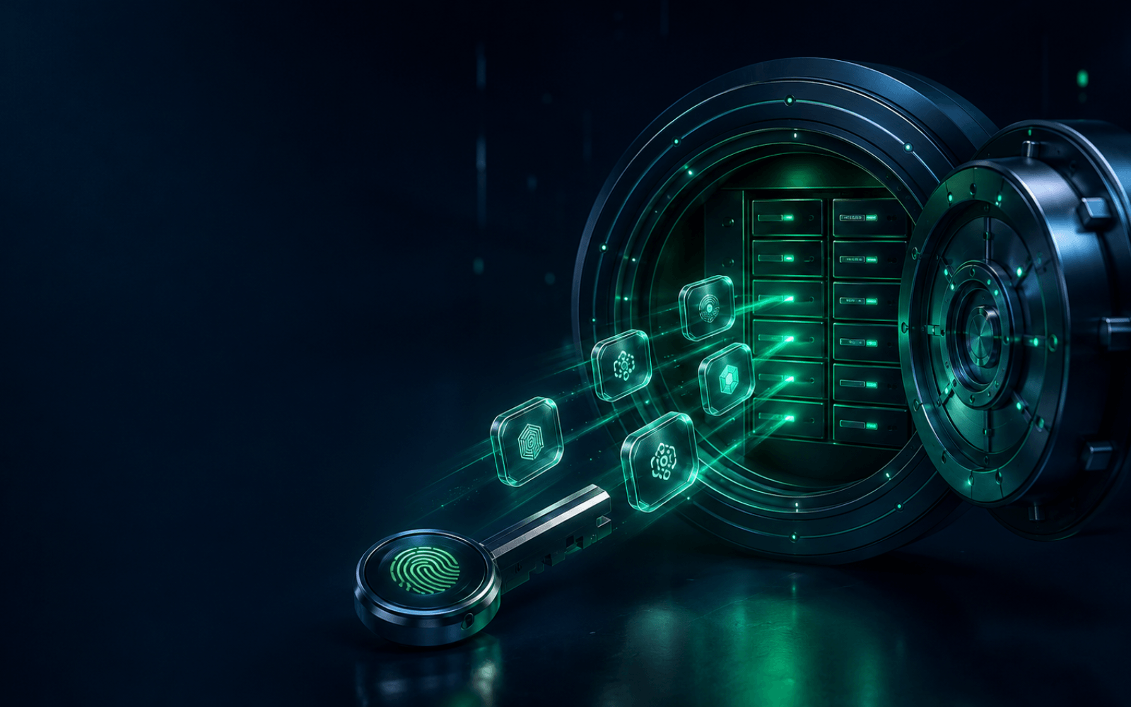 Atmospheric illustration representing secure password management